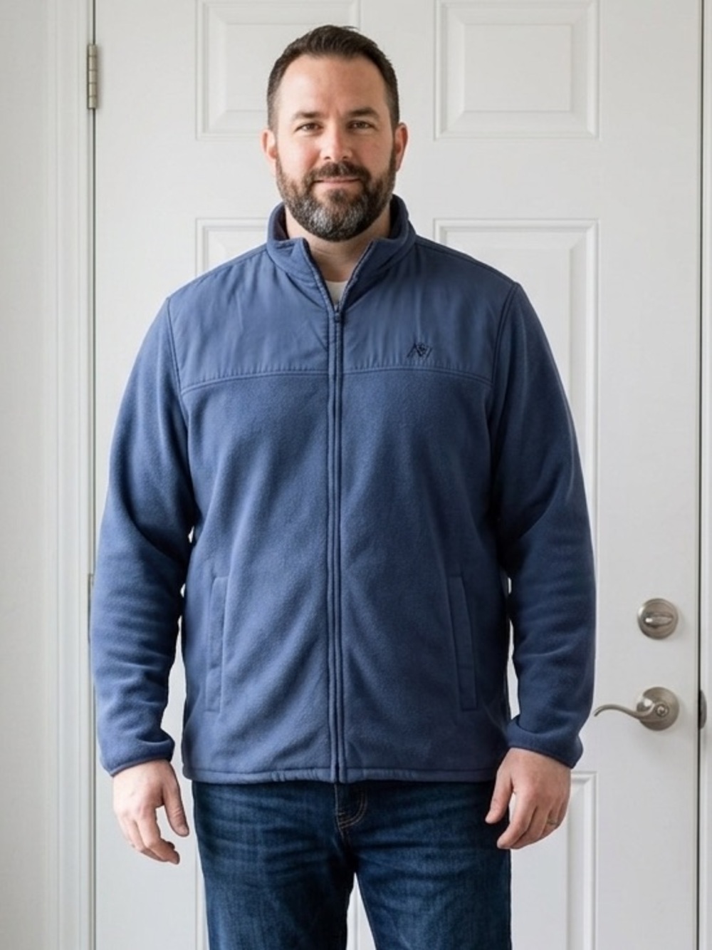 Aeropostale A87 Men’s XL Blue Fleece Full Zip Jacket Mixed Media Coat